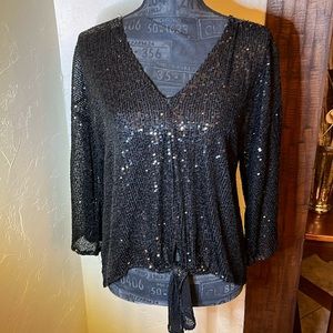 Black sequin blouse